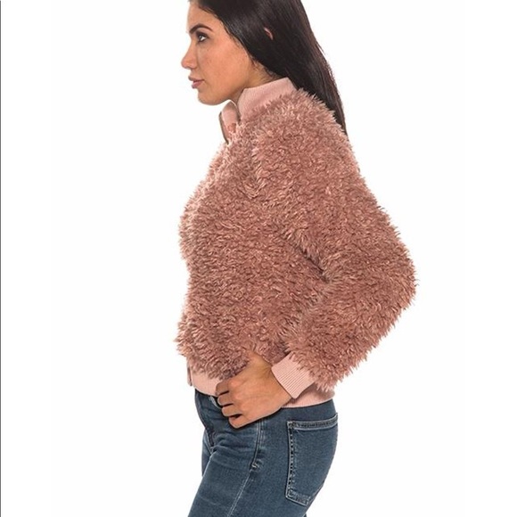 pink fluffy jacket - Picture 2 of 6